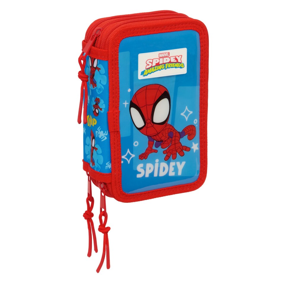 Geantă Universală Spider-Man Albastru Roșu 12,5 x 19,5 x 5,5 cm 37 Piese