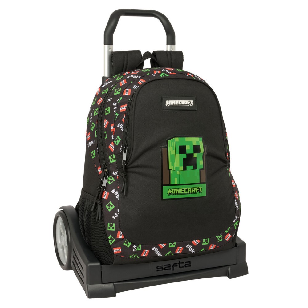 Ghiozdan cu Roți Minecraft Negru 32 x 44 x 16 cm