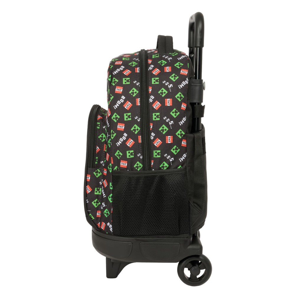 Ghiozdan cu Roți Minecraft Negru 33 x 45 x 22 cm