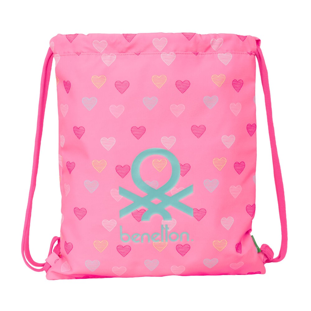 Geantă Rucsac cu Bretele Benetton Heart Roz 35 x 40 x 1 cm