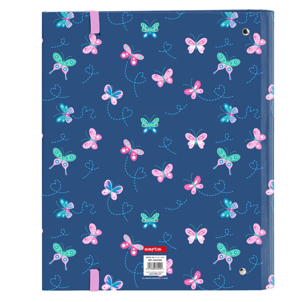 Biblioraft BlackFit8 Mariposas Multicolor 27 x 32 x 3.5 cm