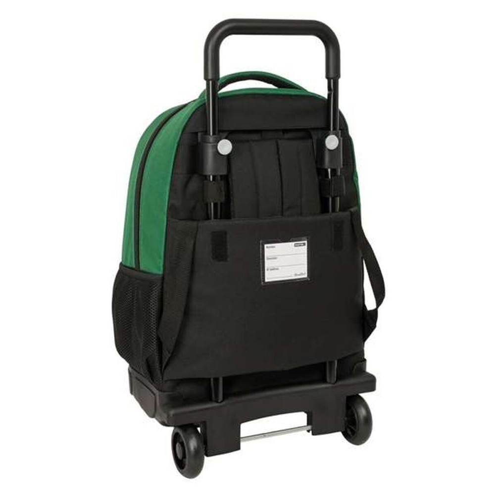 Ghiozdan cu Roți BlackFit8 Varsity Negru Verde 33 x 45 x 22 cm