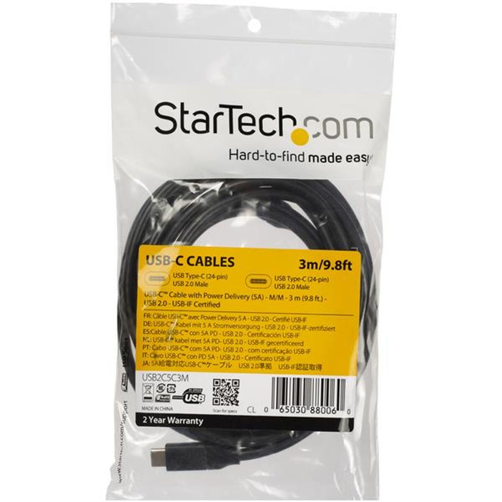 Cablu USB-C Startech USB2C5C3M Negru 3 m