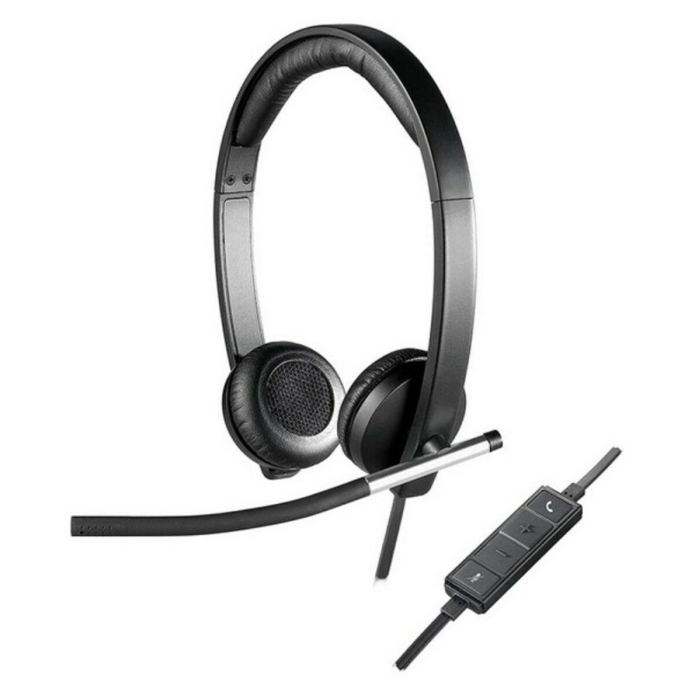 Căști cu Microfon Logitech 981-000519 USB 2.0 Negru Argintiu