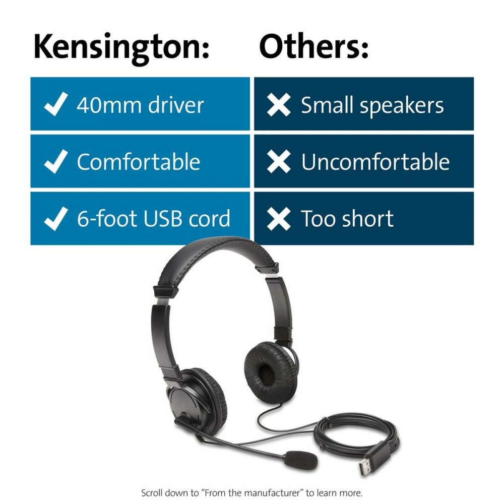 Căști cu Microfon Kensington K97601WW Negru