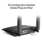 Router TP-Link TL-MR100 Negru Ethernet LAN 2 Wi-Fi 4G LTE 300 Mbps