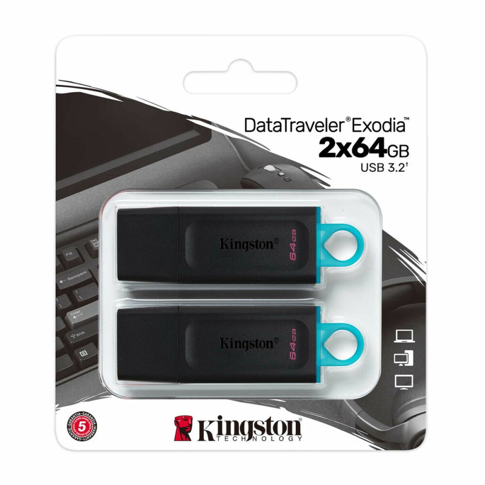 Memorie USB Kingston DataTraveler Exodia Verde 64 GB 2 pcs