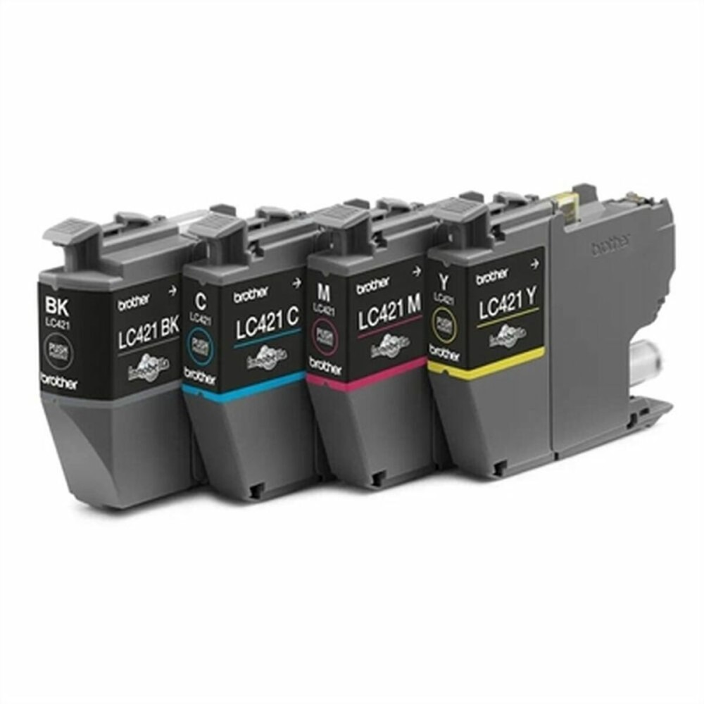 Cartuș cu Cerneală Originală Brother LC-421VAL Galben Multicolor (4 Unități)