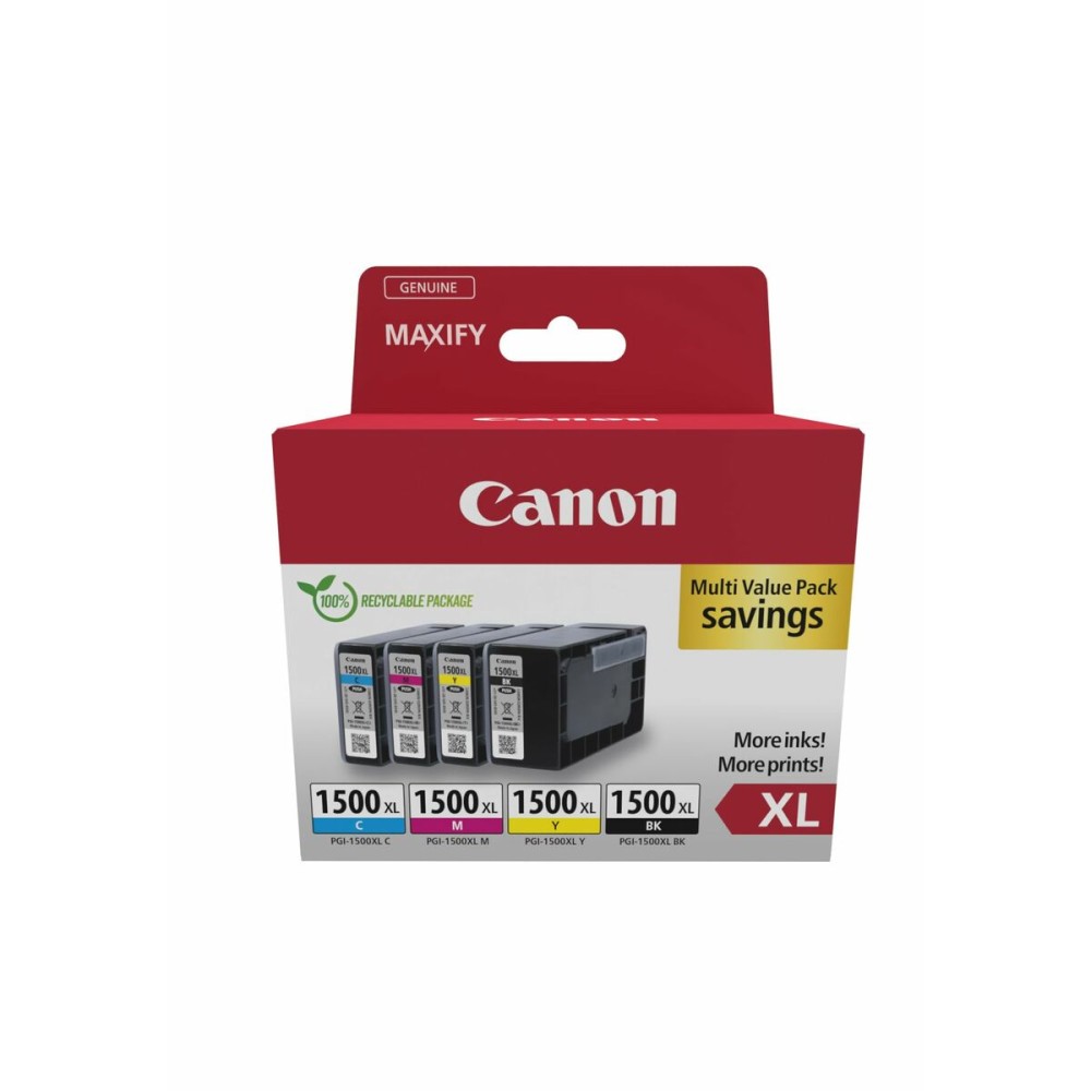 Cartuș cu Cerneală Originală Canon PGI-1500XL Multicolor Negru/Cyan/Magenta/Galben