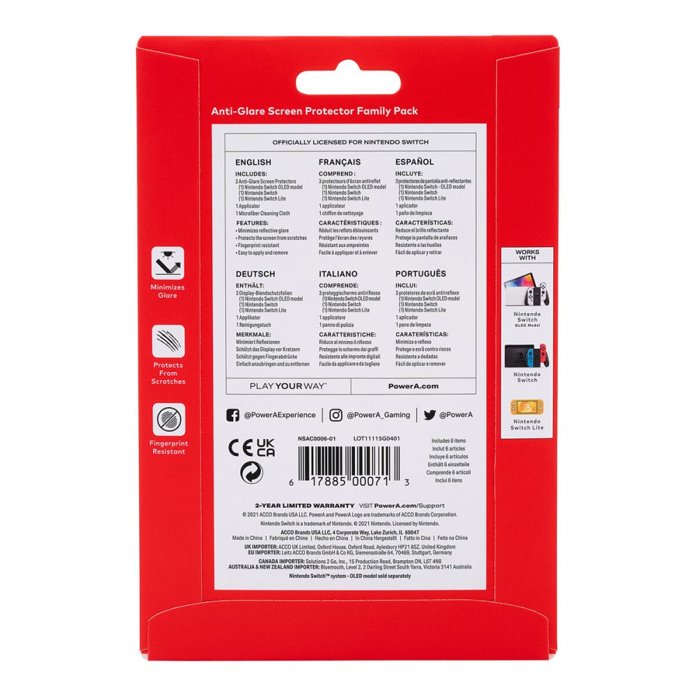 Folie de Ecran pentru Nintendo Switch Powera NSAC0006-02