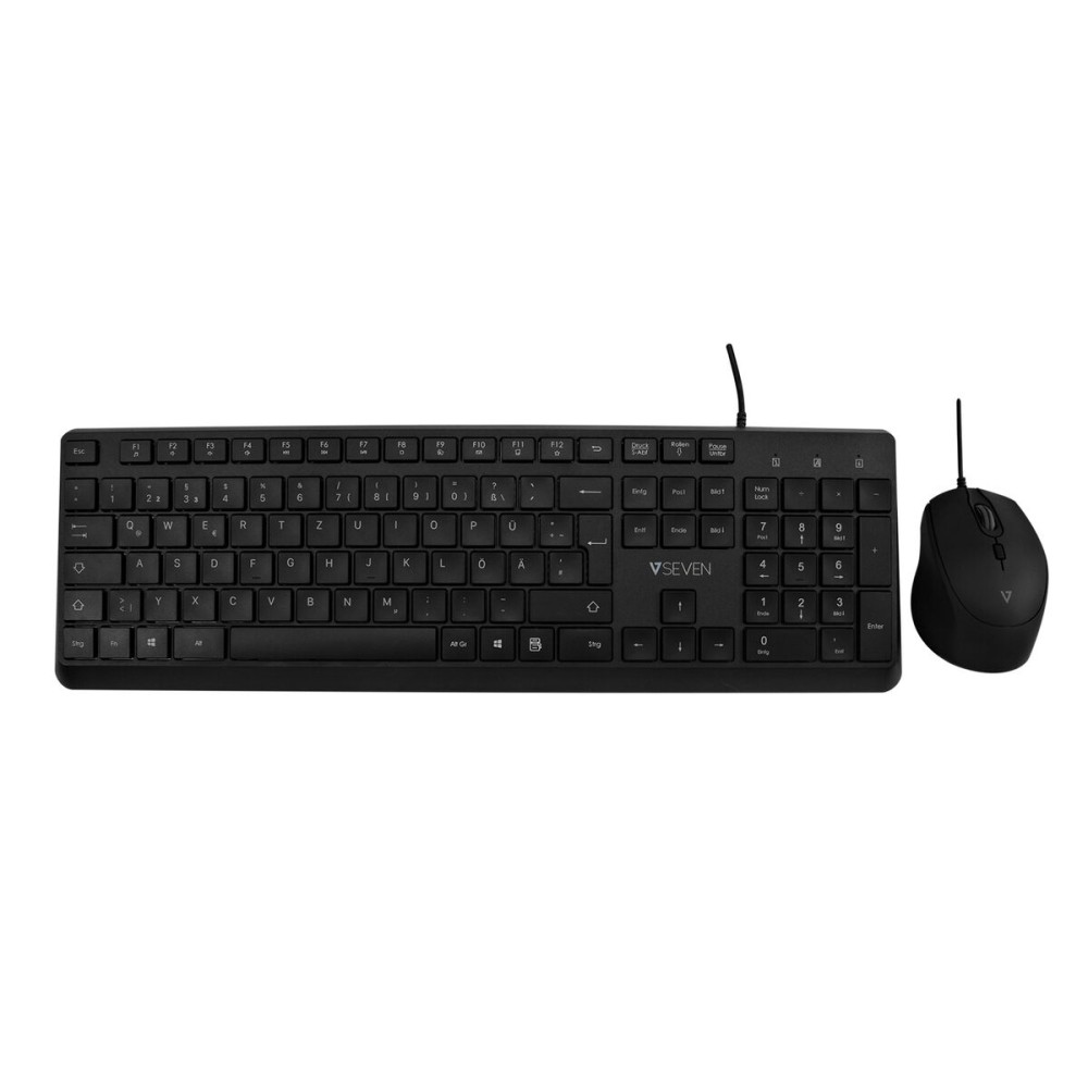 Tastatură și Mouse V7 CKU350ES Negru Qwerty Spaniolă