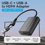 Adaptor USB-C la HDMI Vention 0CABL 15 cm