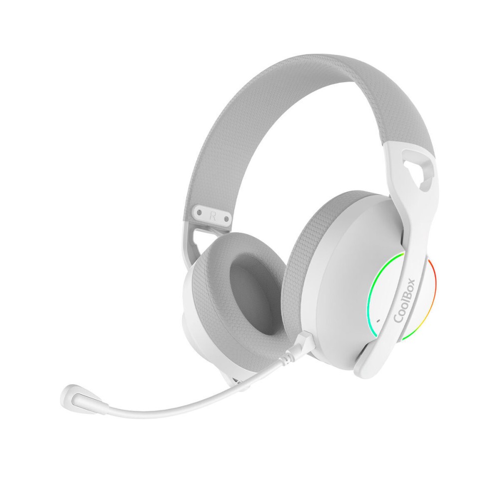 Căști cu Microfon Gaming CoolBox COO-AUM-WB01-W Alb
