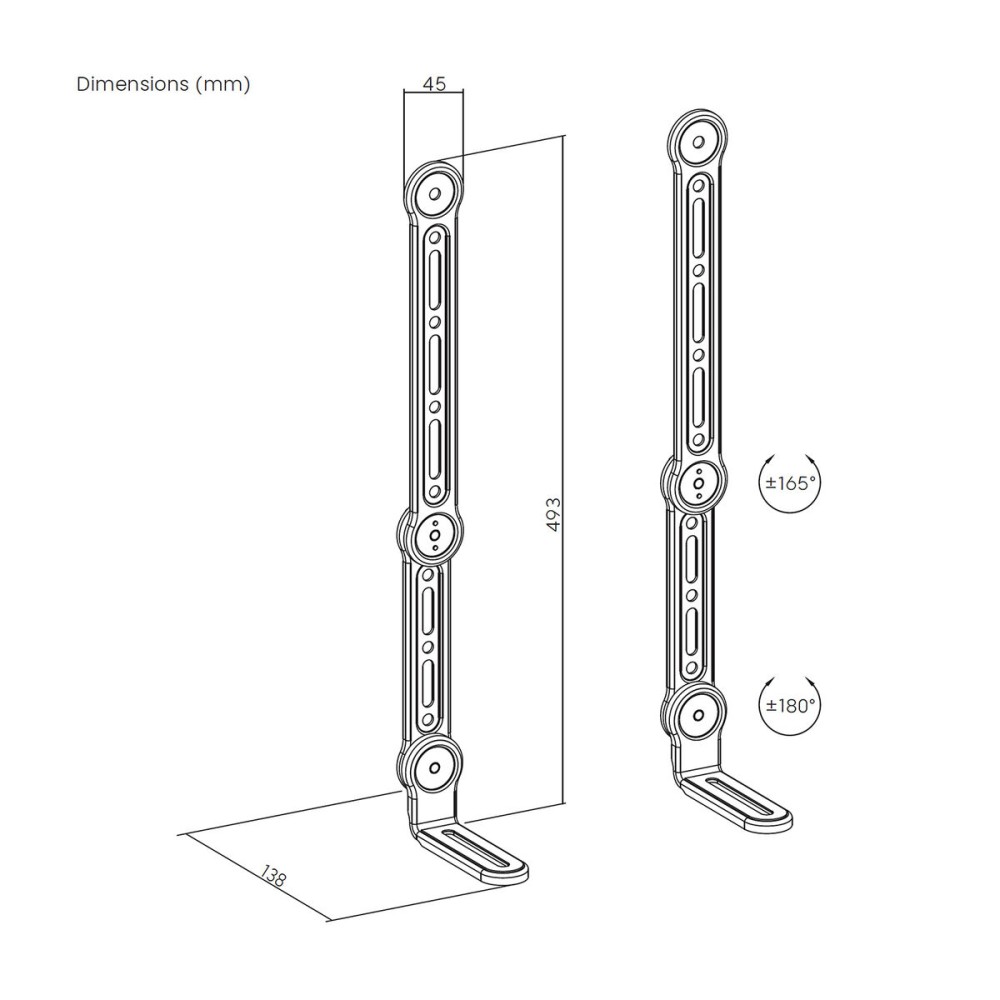 Suport reglabil Aisens SPK03U-375 Negru