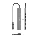 Hub USB Aisens USB-C DOCK 5 EN 1 GRIS Gri 100 W