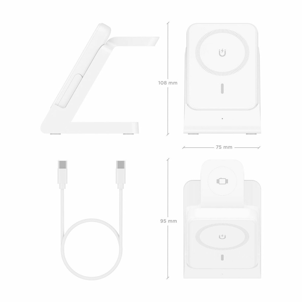 Încărcător Fără Fir Aisens 4IN1 15WACCS Alb