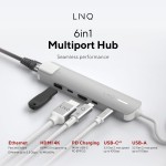 Hub USB Linq Byelements LQ49061 Alb Gri