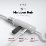 Hub USB Linq Byelements LQ49031 Alb Gri