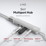 Hub USB Linq Byelements LQ49051 Alb Gri