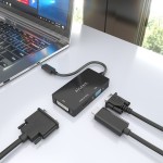 Adaptor USB-C la VGA/HDMI/DVI Aisens A109-0954 Negru 15 cm