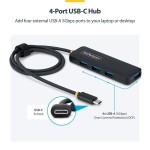 Hub USB Startech H5C4A-USB-HUB-2 Negru