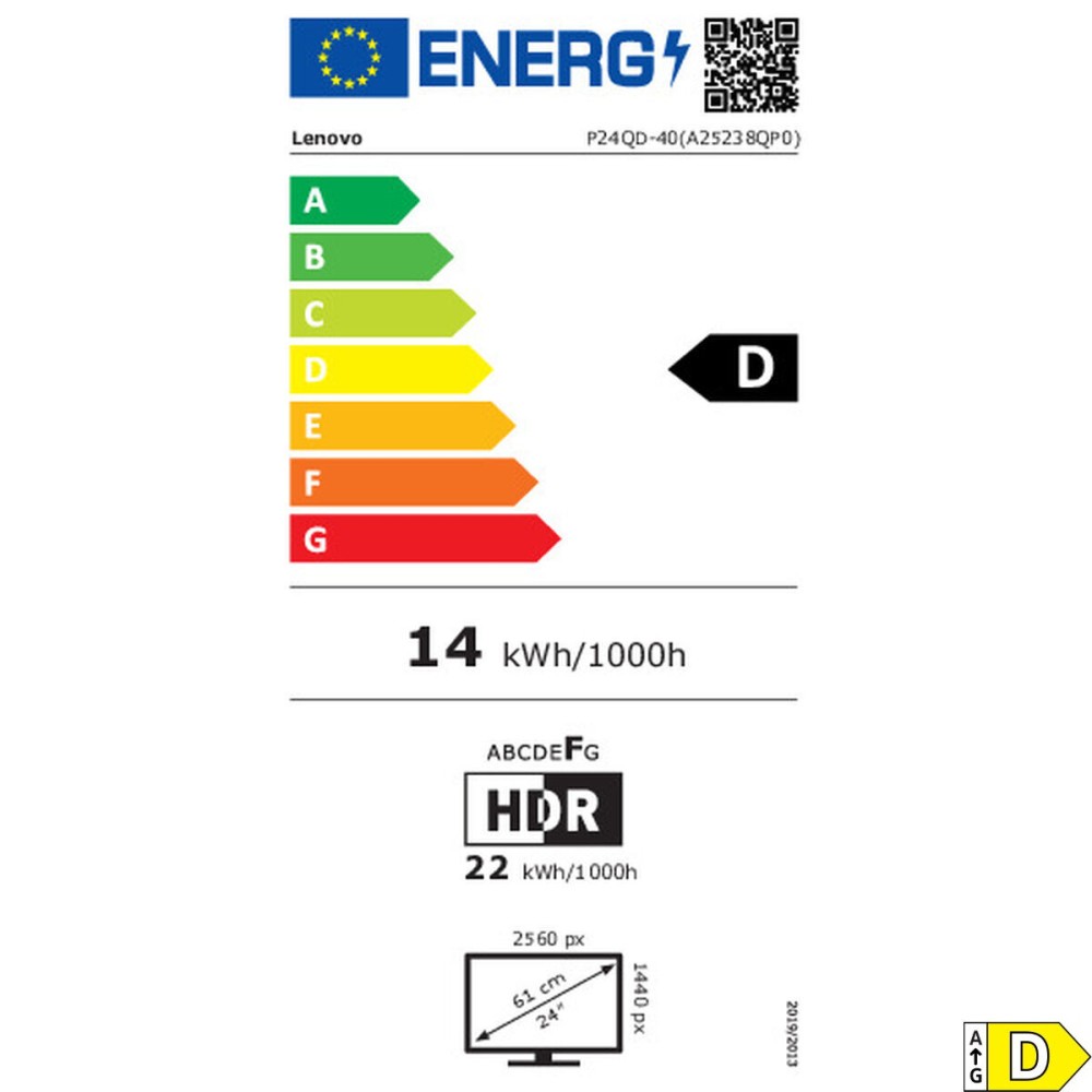 Monitor Lenovo 64B1GAT1EU Quad HD 23,8"