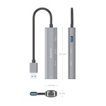Hub USB Aisens ASUC-4P036-GR Gri