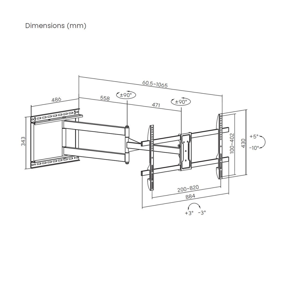 Suport TV Aisens WT80TSLE-419 43" 80"