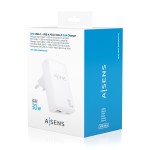 Încărcător de Perete Aisens ASCH-30W2P074-W Alb 30 W