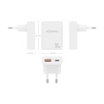 Încărcător de Perete Aisens ASCH-30W2P074-W Alb 30 W