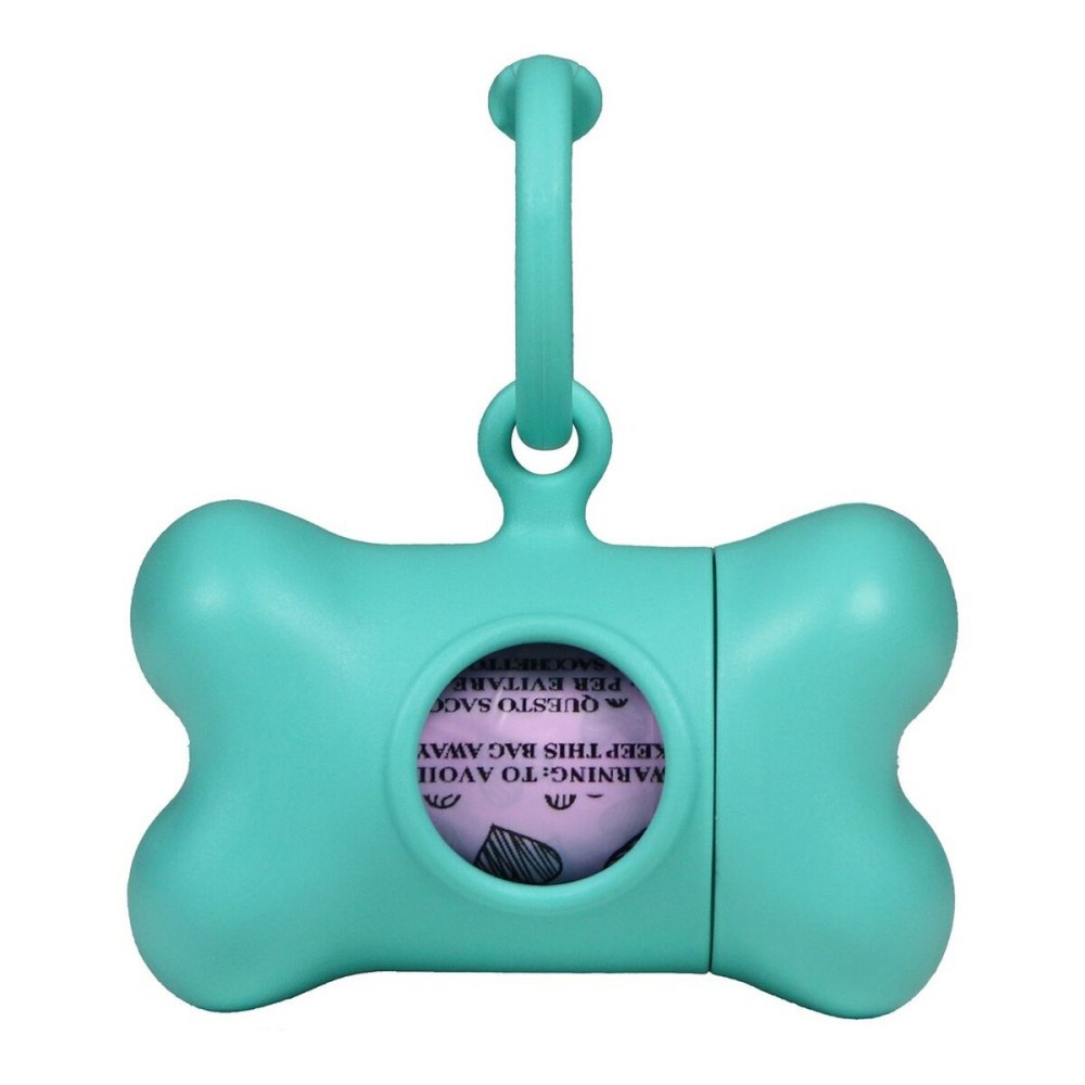 Dozator de Saci pentru Animale de Companie United Pets Bon Ton Nano Classic Câine Acvamarin Plastic reciclat (6 x 3 x 4 cm)