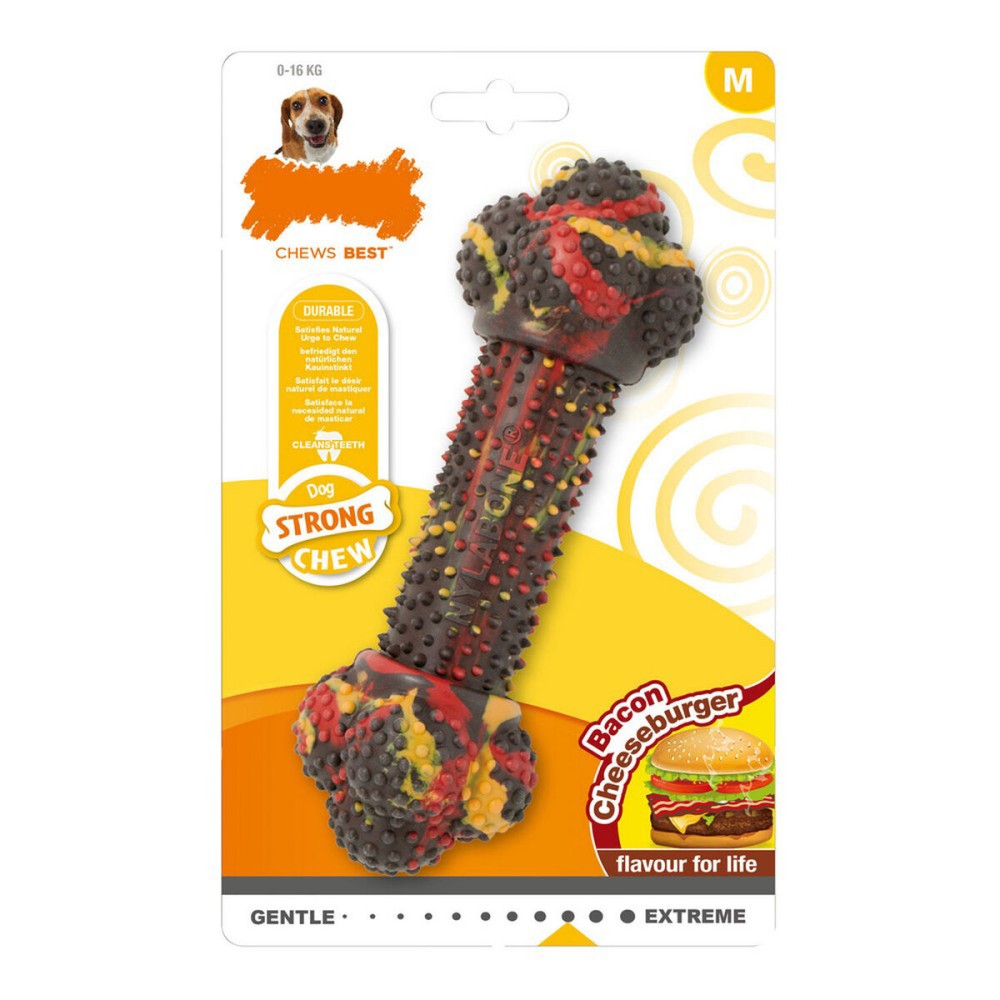Jucărie pentru câine Nylabone Strong Chew Multicolor Brânză Bacon Burger M