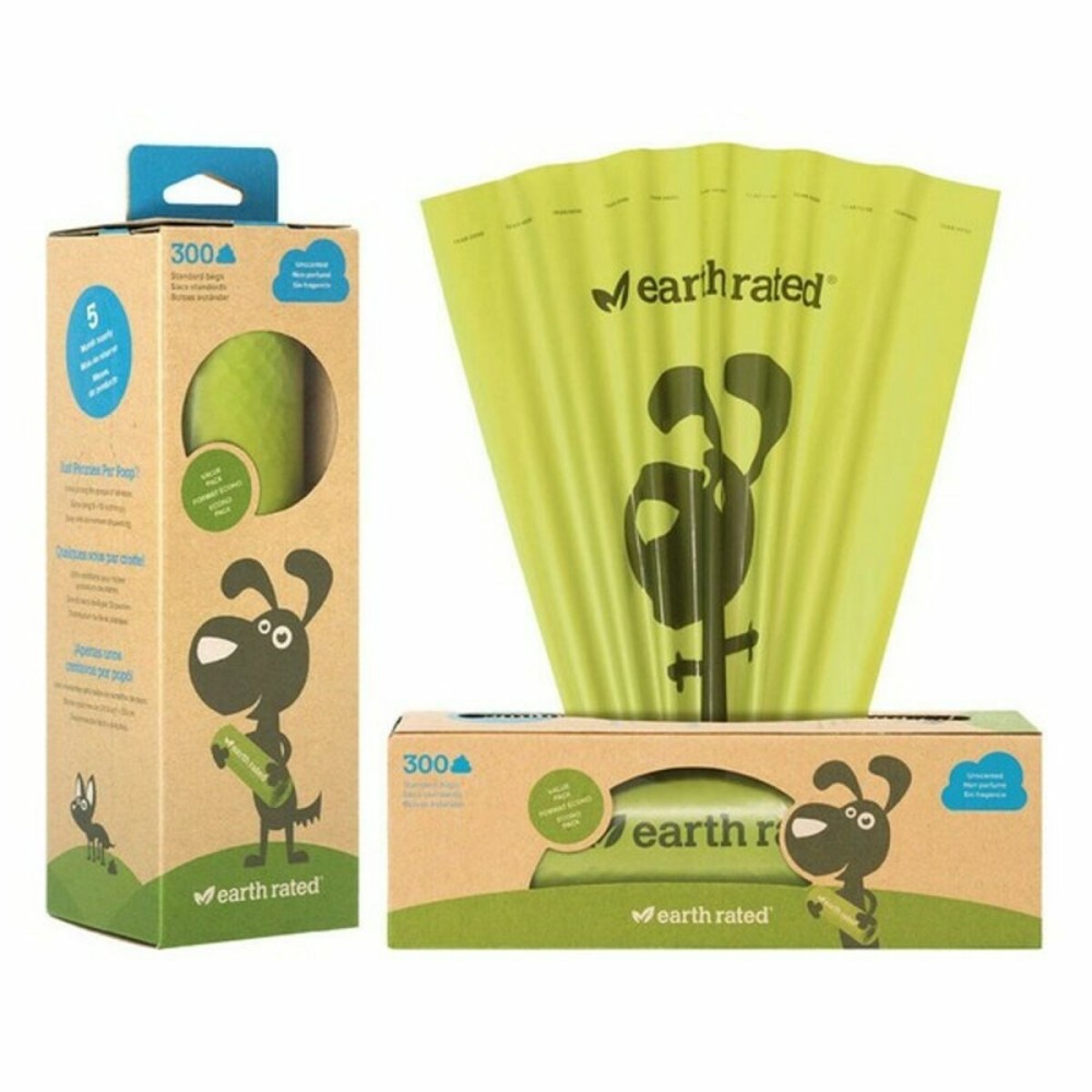 Dozator de Saci pentru Animale de Companie Earth Rated UNSCENTBIO300 Hârtie Plastic (300 uds)