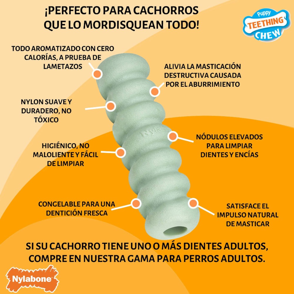 Jucărie pentru câine Nylabone SENSORY TACTILE STICK Verde Unt de arahide Bacon S