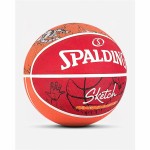 Minge de Baschet Spalding Sketch Dribble Roșu Cauciuc (Mărimea 7)