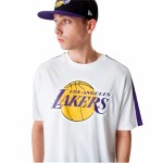 Tricou cu Mânecă Scurtă Bărbați New Era NBA Colour Block LA Lakers Alb