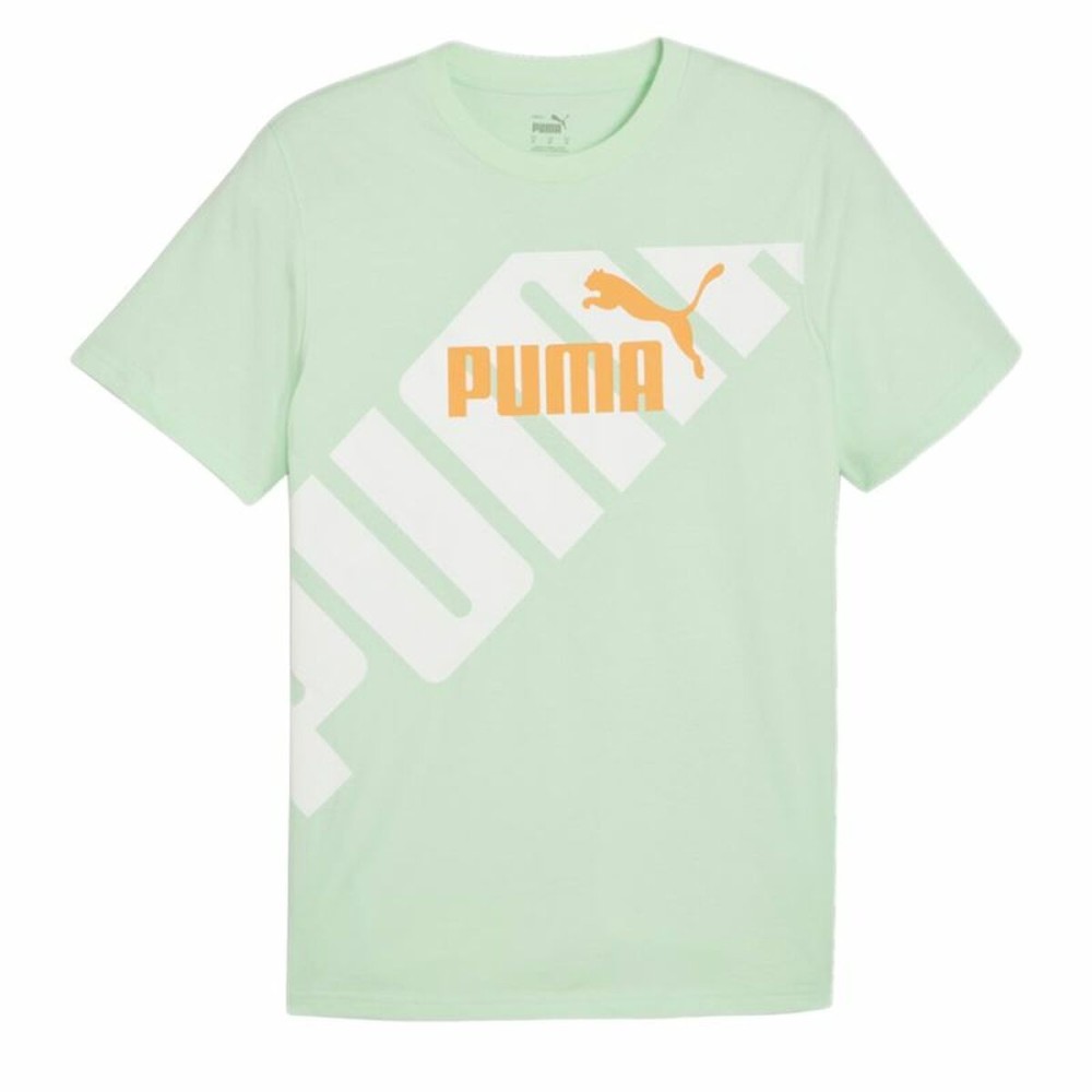 Tricou cu Mânecă Scurtă Bărbați Puma POWER Graphic  Cyan