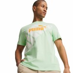 Tricou cu Mânecă Scurtă Bărbați Puma POWER Graphic  Cyan