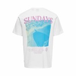 Tricou cu Mânecă Scurtă Bărbați Only & Sons Onskye Reg Alb