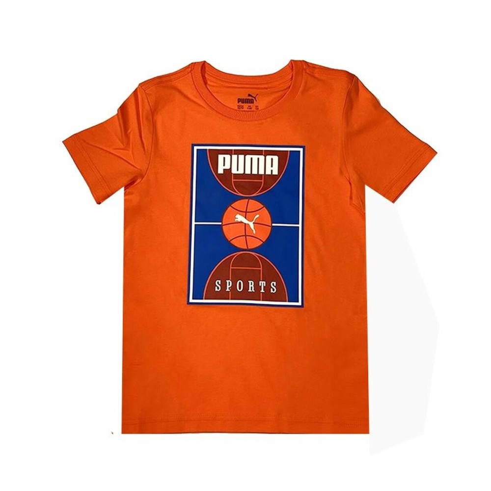 Tricou cu Mânecă Scurtă pentru Copii Puma Bppo Basket Blank Ba Portocaliu