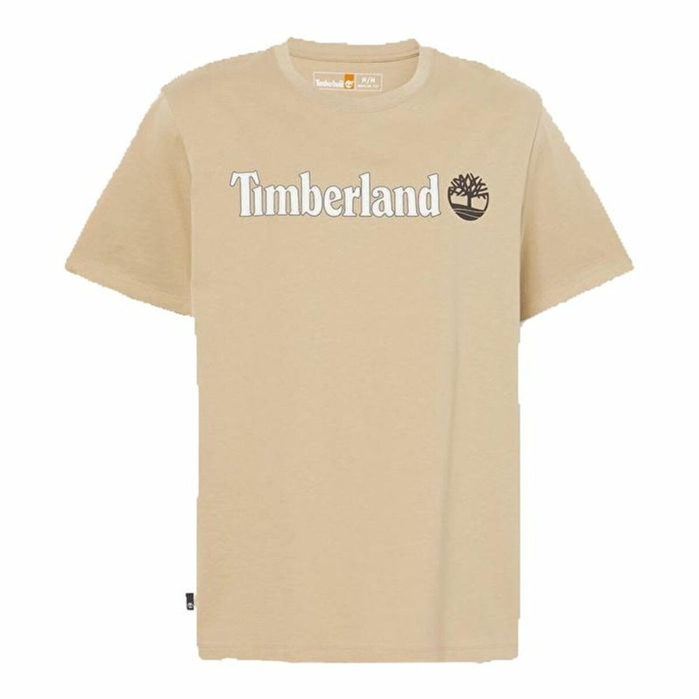 Tricou cu Mânecă Scurtă Bărbați Timberland Kennebec River Linear Logo Maro Deschis