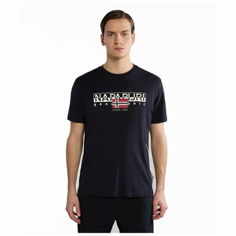 Tricou cu Mânecă Scurtă Bărbați Napapijri Negru