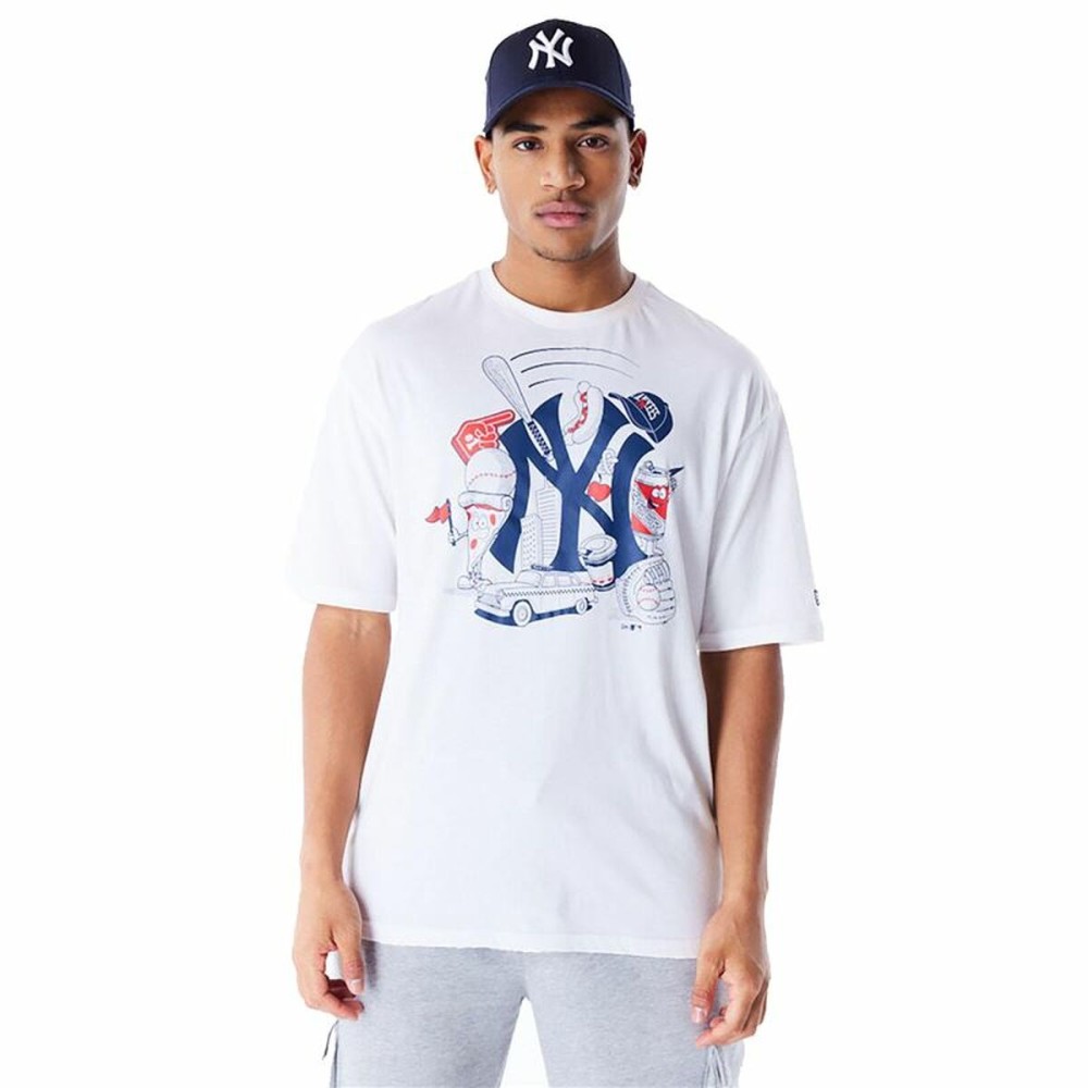 Tricou cu Mânecă Scurtă Bărbați New Era MLB FOOD GRPHC OS New York Yankees Alb