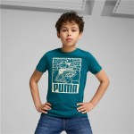 Tricou cu Mânecă Scurtă pentru Copii Puma Ess+ Mid 90S Graphic Albastru