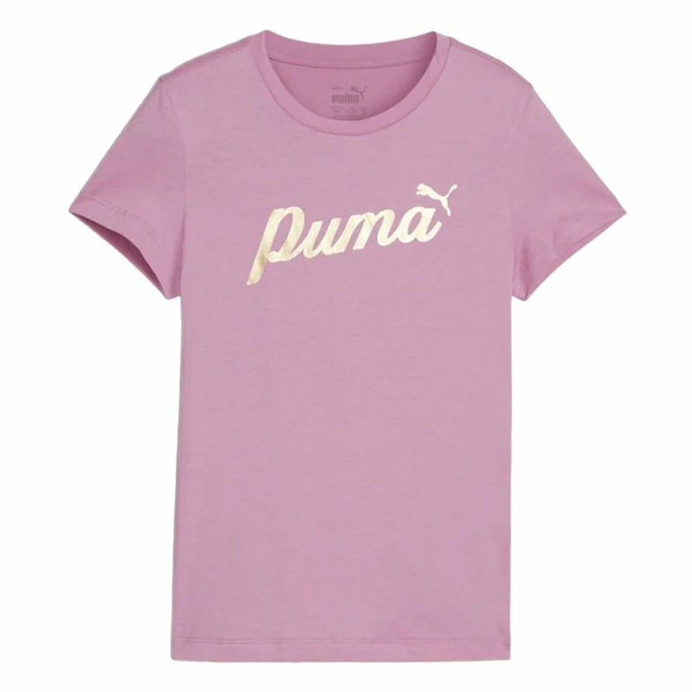 Tricou cu Mânecă Scurtă pentru Copii Puma Essentials+ Script Metallic G