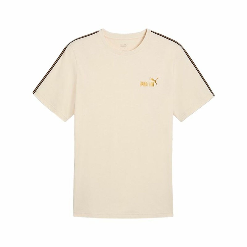 Tricou cu Mânecă Scurtă Bărbați Puma Ess Tape Minimal Gold Bej