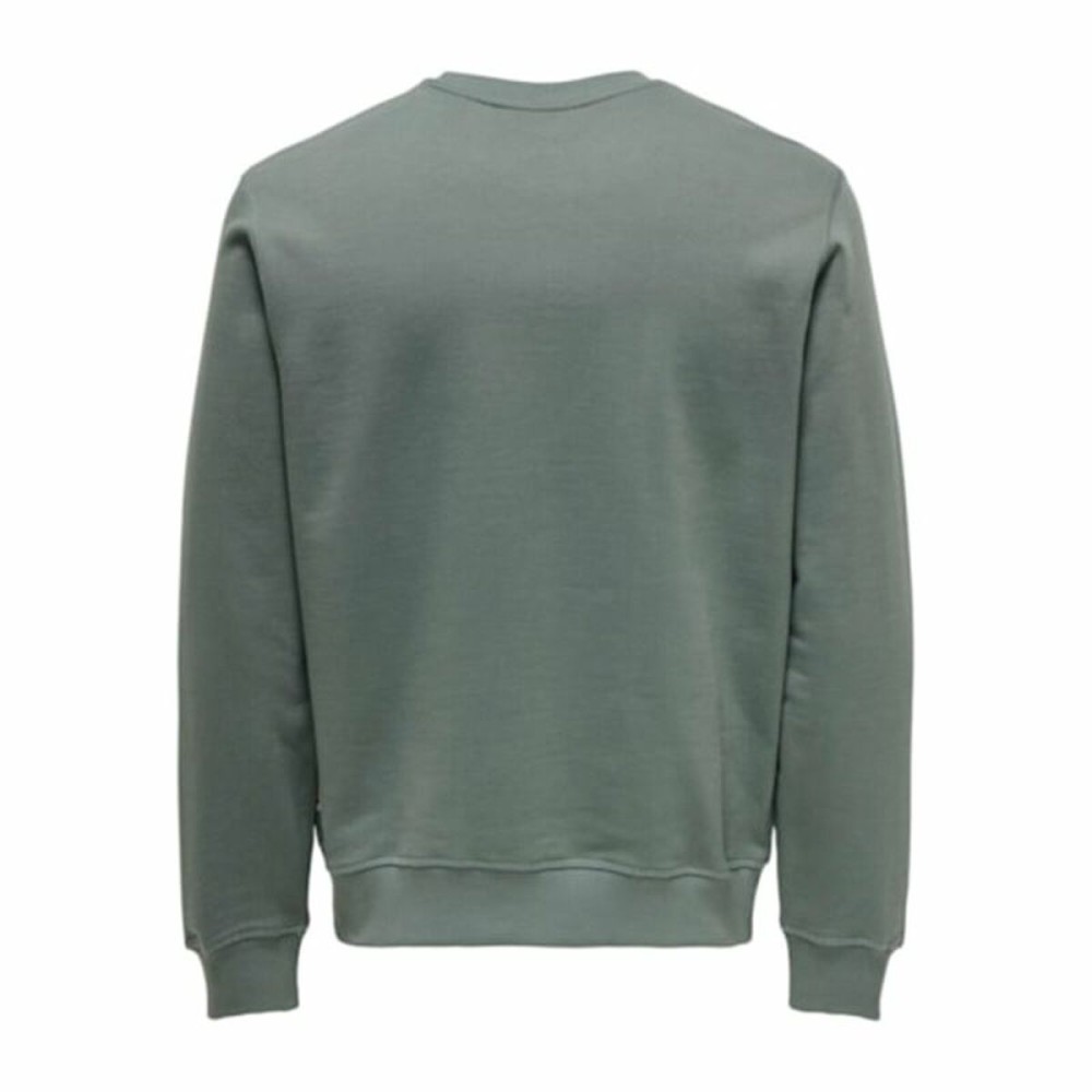 Hanorac fără Glugă Bărbați Only & Sons Onsdan Unshed Reg Crew Neck Verde inchis