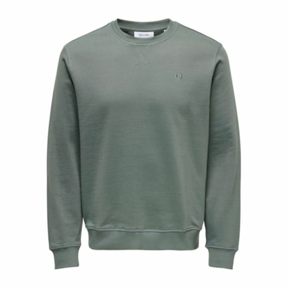 Hanorac fără Glugă Bărbați Only & Sons Onsdan Unshed Reg Crew Neck Verde inchis
