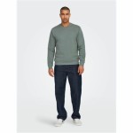 Hanorac fără Glugă Bărbați Only & Sons Onsdan Unshed Reg Crew Neck Verde inchis