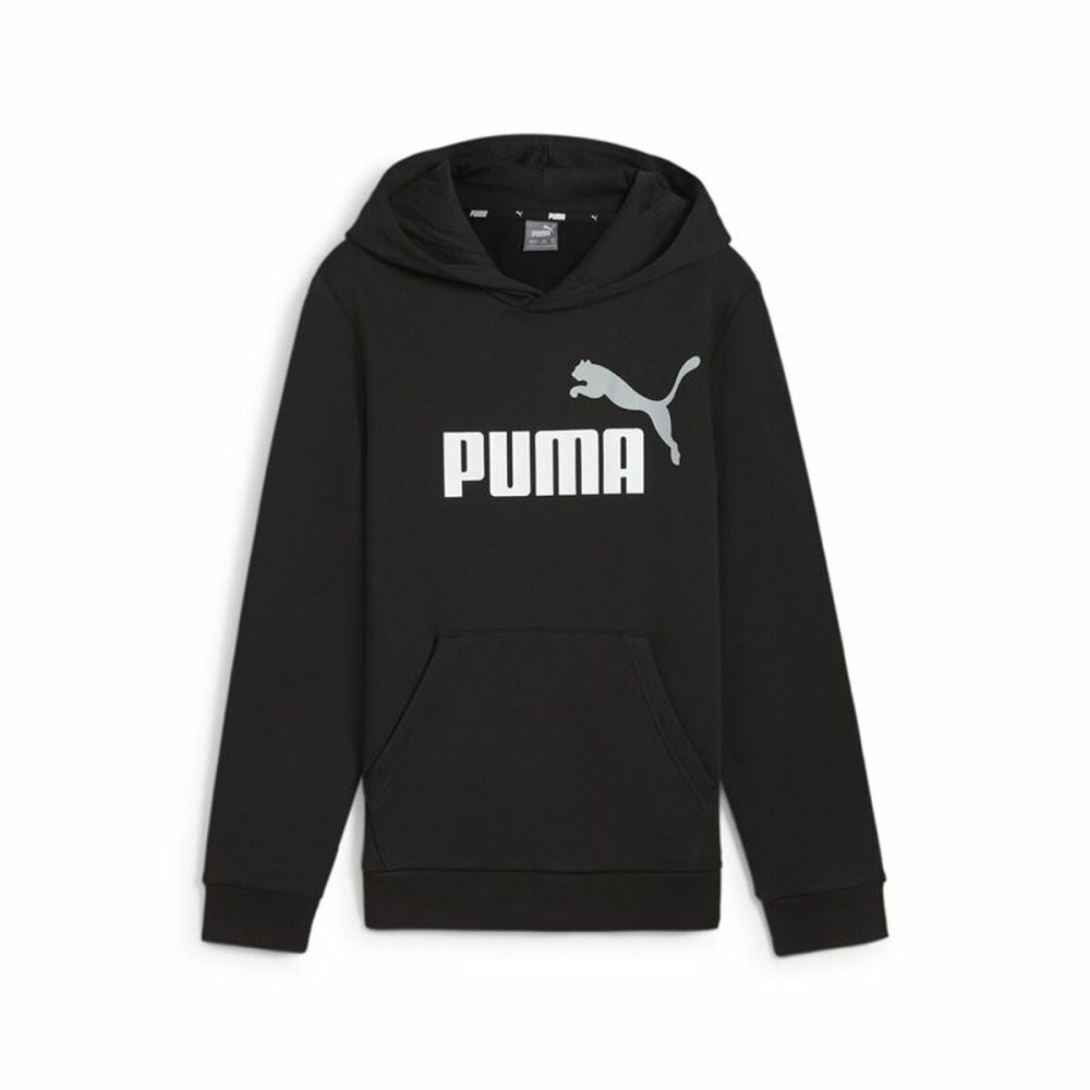 Hanorac cu Glugă Copii Puma Essentials+ 2 Col Big Logo Negru